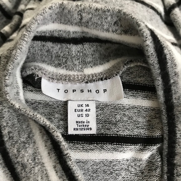 TOPSHOP Gray + Black Striped Sweater Dress - Picture 6 of 7